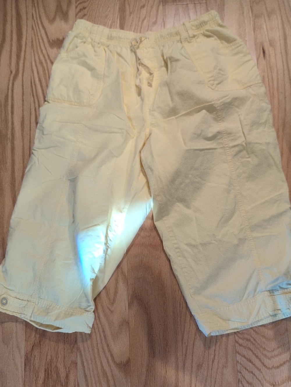 Women's Light Yellow Casual Drawstring Shorts